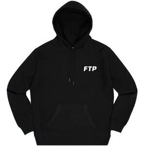FTP Flocked Logo Pullover (Black) – Size XL – As Pictured